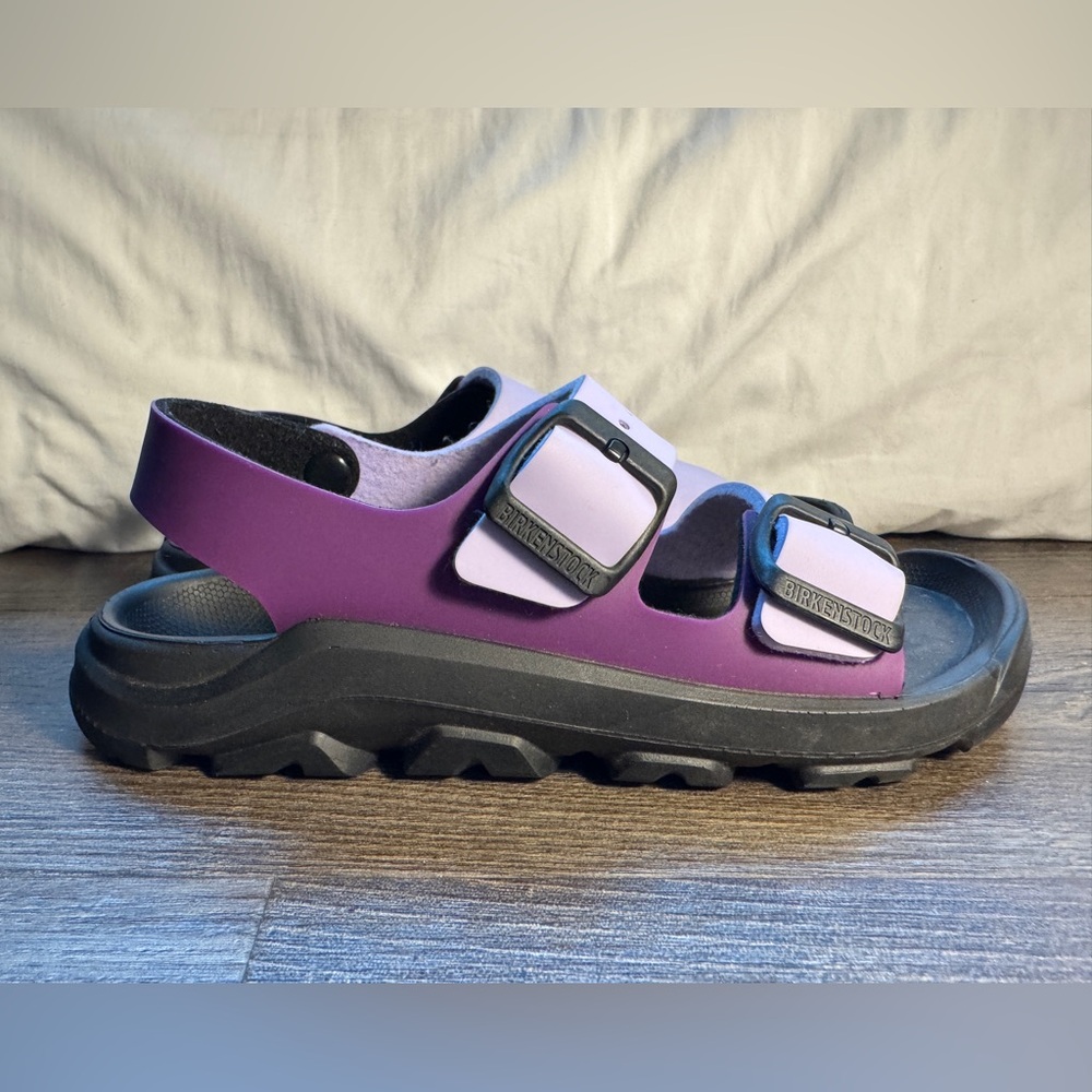 Birkenstock Dual-Tone Purple and Black Sandals